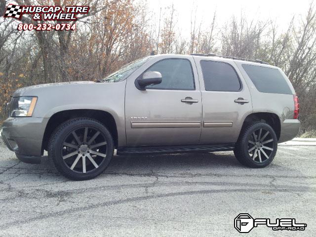 vehicle gallery/chevrolet tahoe dub shot calla s121  Black & Machined with Dark Tint wheels and rims